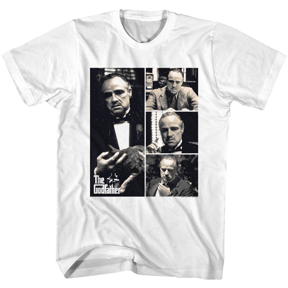 White The Godfather t-shirt featuring a Multi Hit print