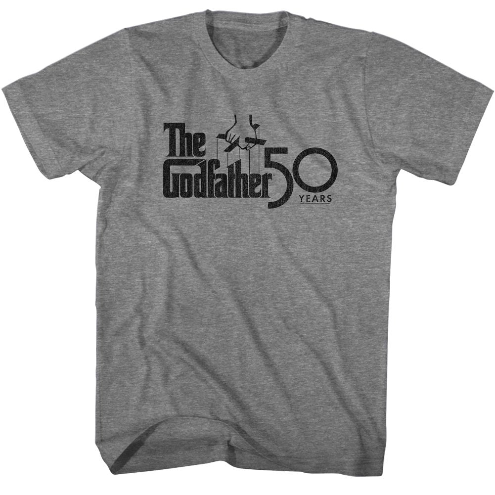 Graphite Heather The Godfather t-shirt featuring a Godfather 50 design