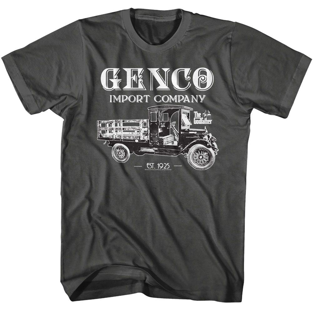 Smoke Gray The Godfather t-shirt featuring a Genco Import Truck design