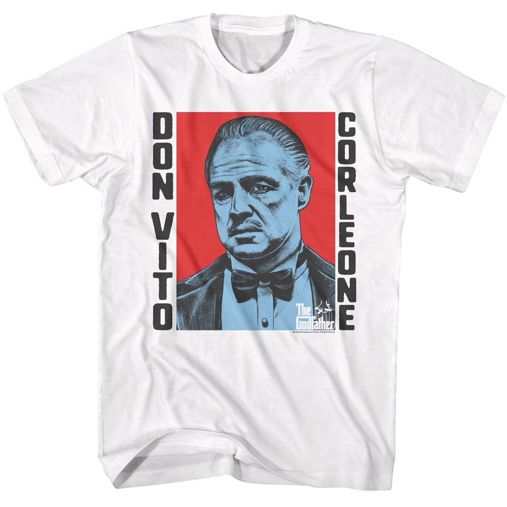 White The Godfather t-shirt featuring a Don Vito Corleone print