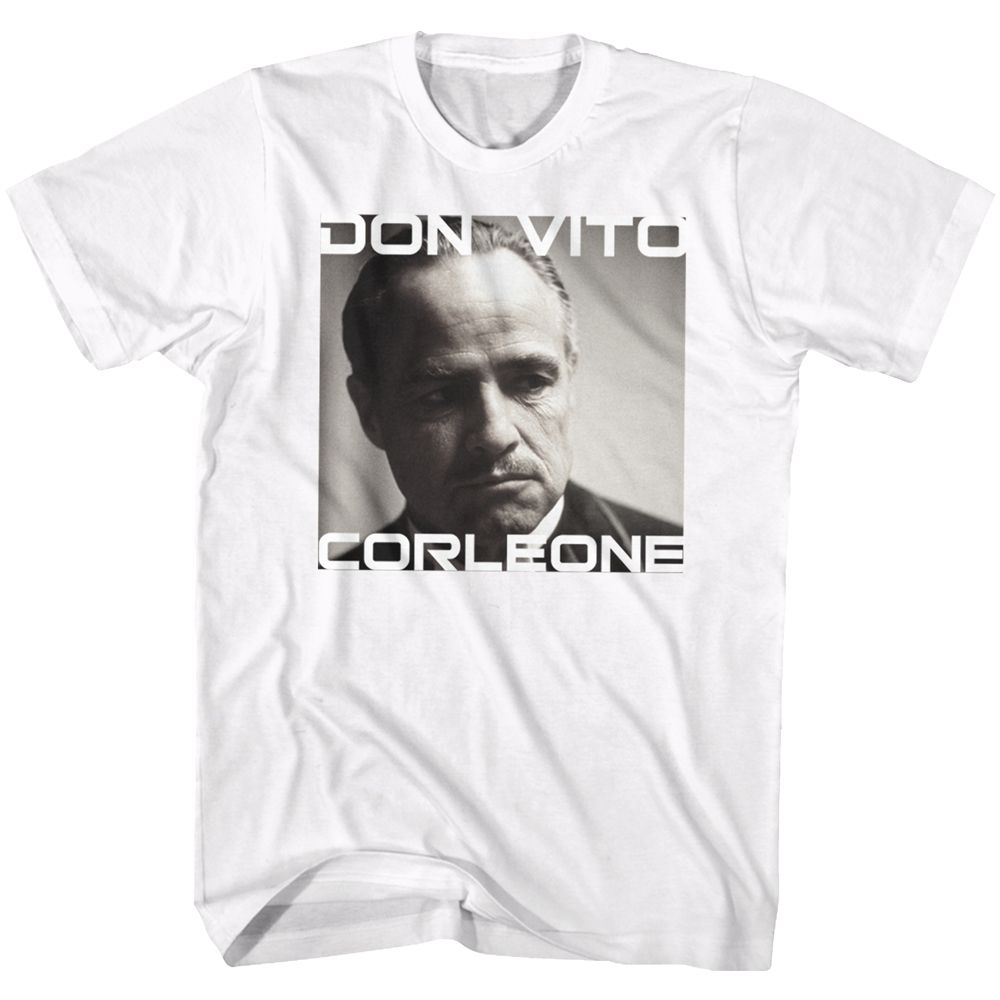White The Godfather t-shirt featuring a Don Vito design