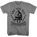 Graphite heather Gladiator t-shirt featuring Gladiator Are You Not design