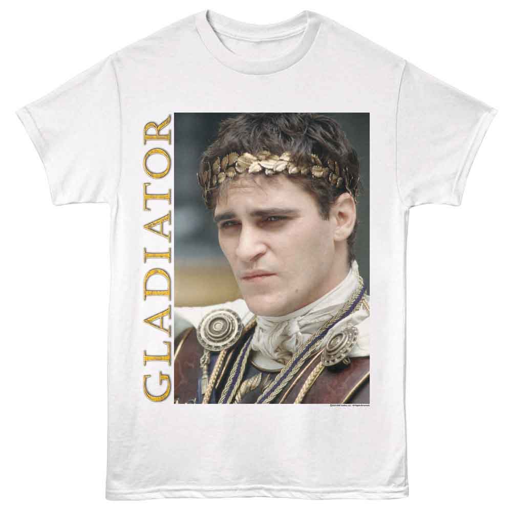 White Gladiator t-shirt featuring Gladiator Commodus Portrait design