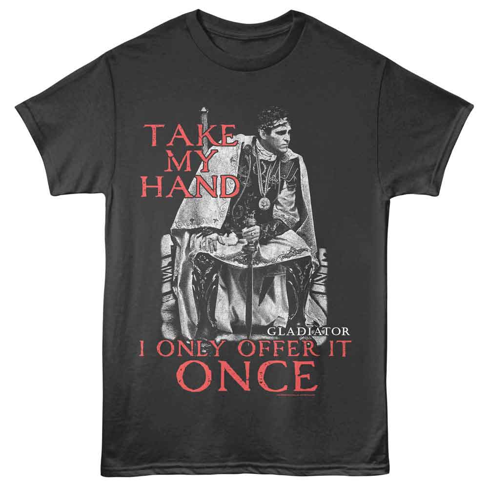 Smoke gray Gladiator t-shirt featuring Gladiator Take My Hand design
