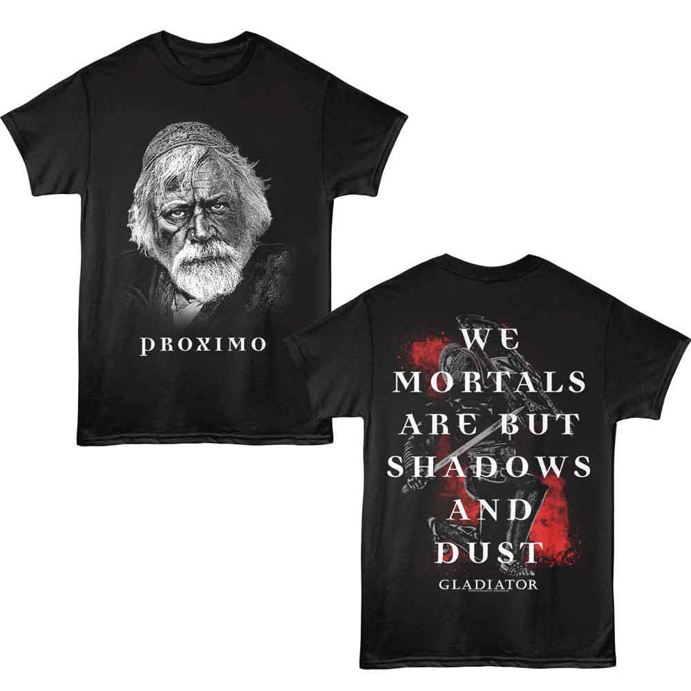 Black Gladiator t-shirt featuring Gladiator Dust And Shadows design