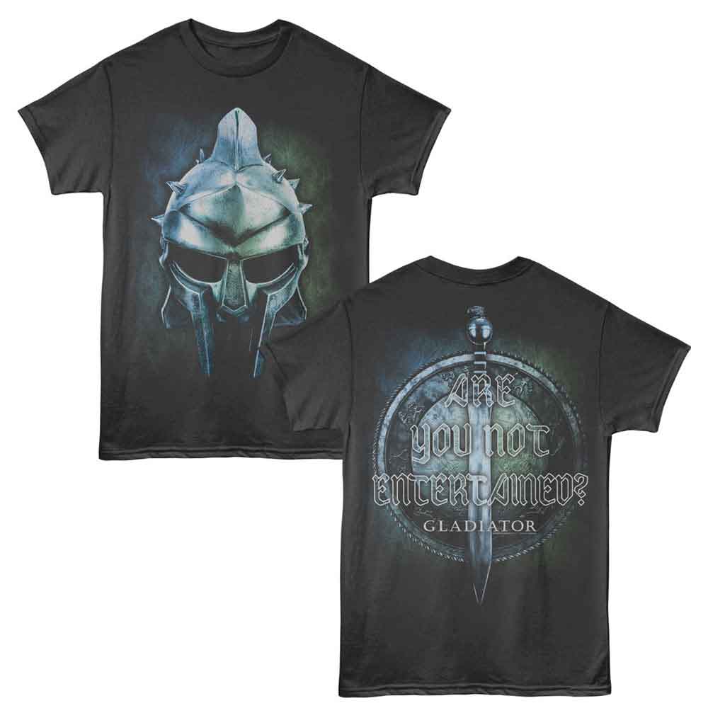 Smoke gray Gladiator t-shirt featuring Gladiator Helmet front and back design