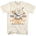 Natural Golden Tee t-shirt featuring Golden Tee GT Golf Ball Cartoon design
