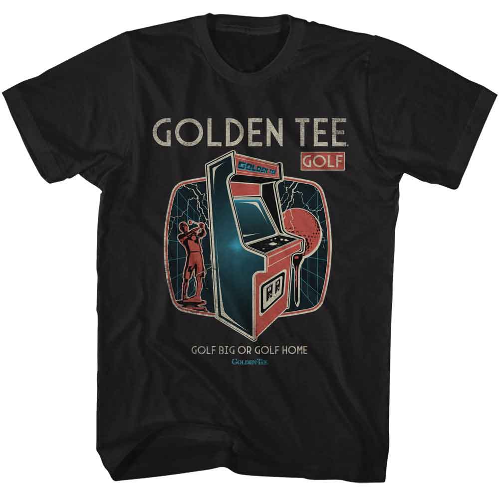 Black Golden Tee t-shirt featuring Golden Tee Go Big Or Go Home design