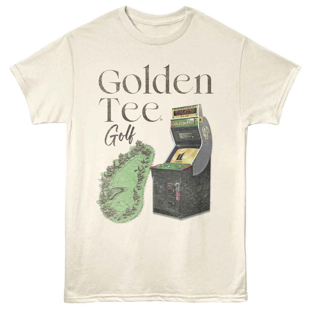 Natural Golden Tee t-shirt featuring Golden Tee Swing Softer design