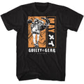 Black Guilty Gear t-shirt featuring Guilty Gear Blocked Out May design