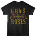 Black Guns N' Roses t-shirt featuring Guns N Roses Logo And Roses design