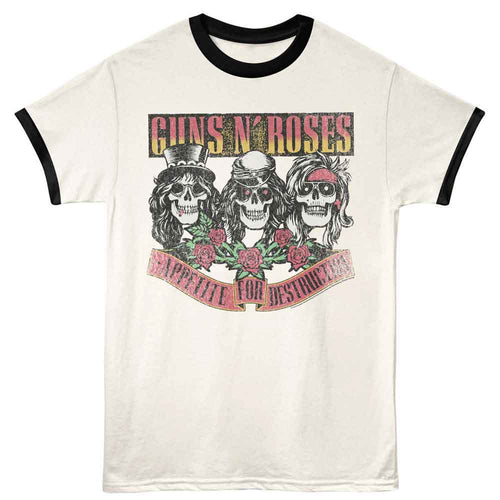 Guns N' Roses Ringer T-Shirt - Appetite Skulls