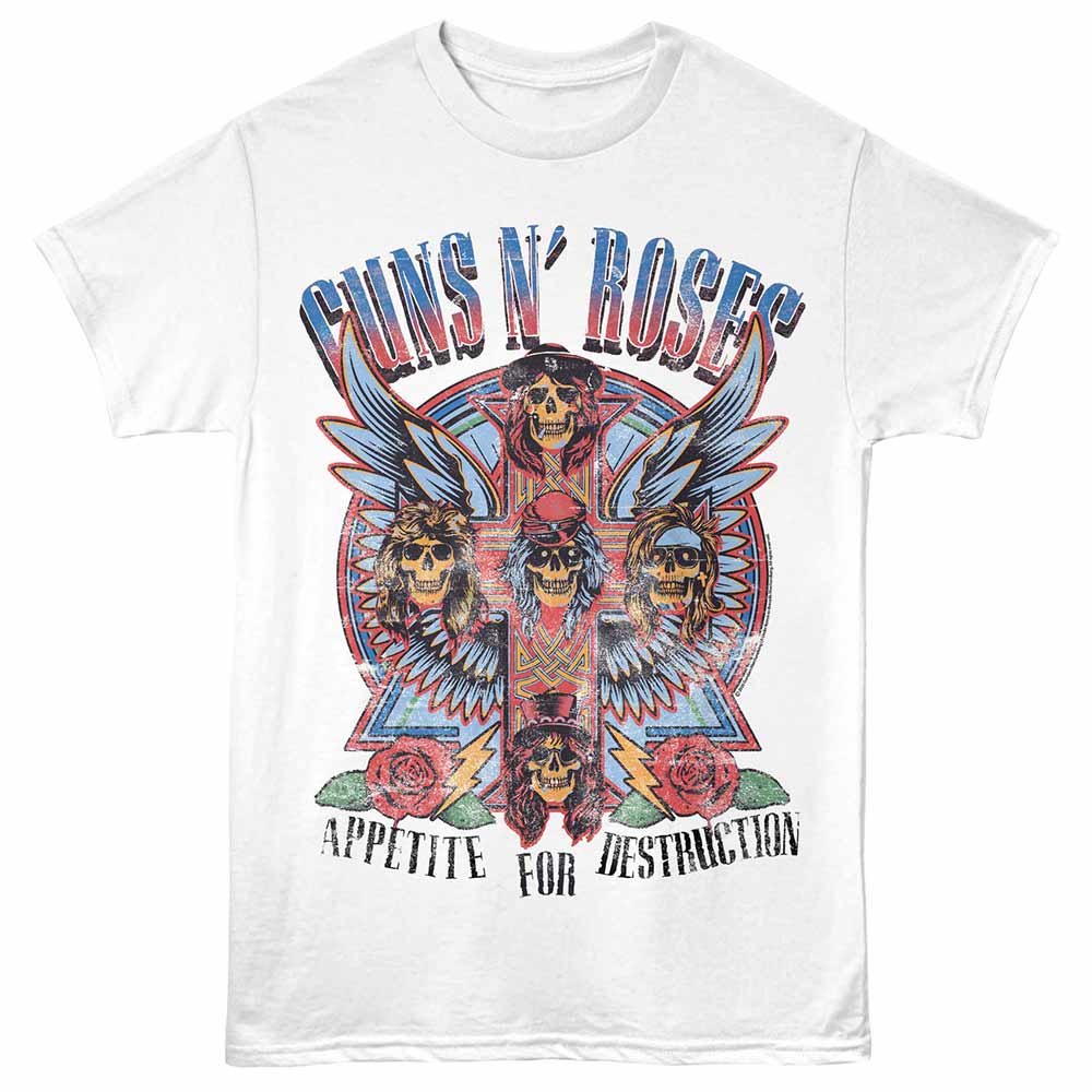 White Guns N' Roses t-shirt featuring a Appetite design
