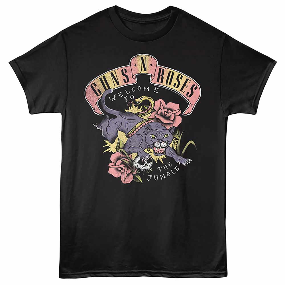 Black Guns N' Roses t-shirt featuring a Color Tattoo design