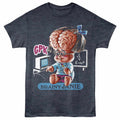 Navy heather Garbage Pail Kids t-shirt featuring a Brainy Janie design