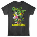 Smoke gray Garbage Pail Kids t-shirt featuring a Buggy Betty design