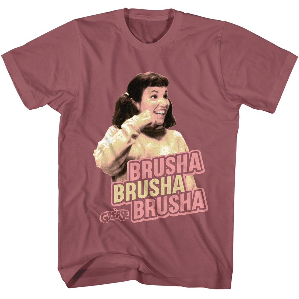 Rouge Grease t-shirt featuring Grease Brusha Brusha Brusha design