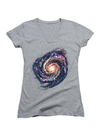 Gray Galactic Wanderlust Juniors V-Neck T-Shirt