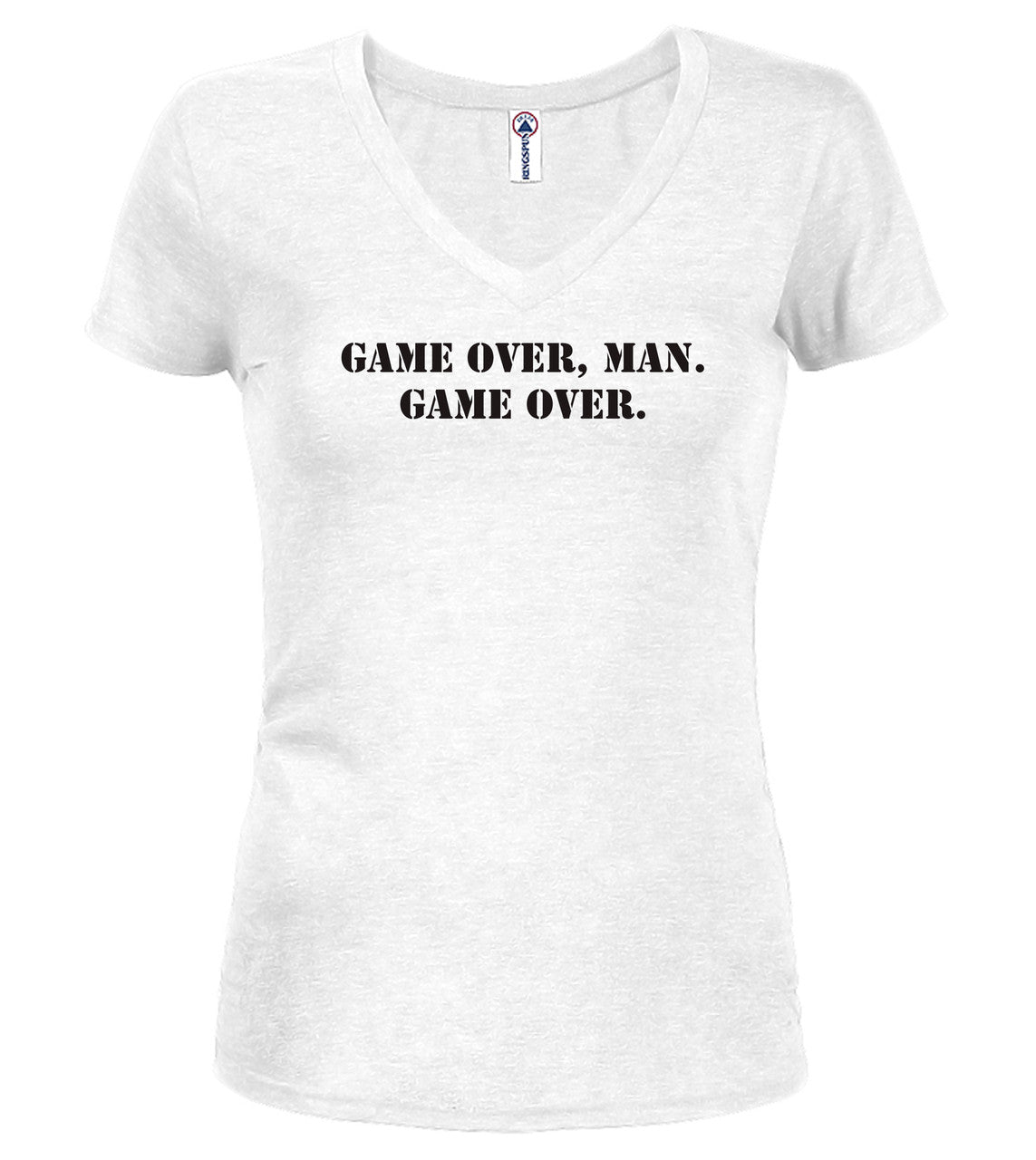 White Game Over, Man. Game Over Juniors V-Neck T-Shirt