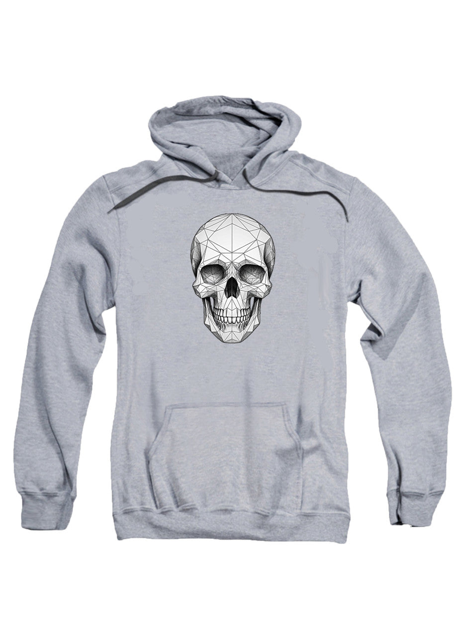 Gray Geometric Skull Hoodie