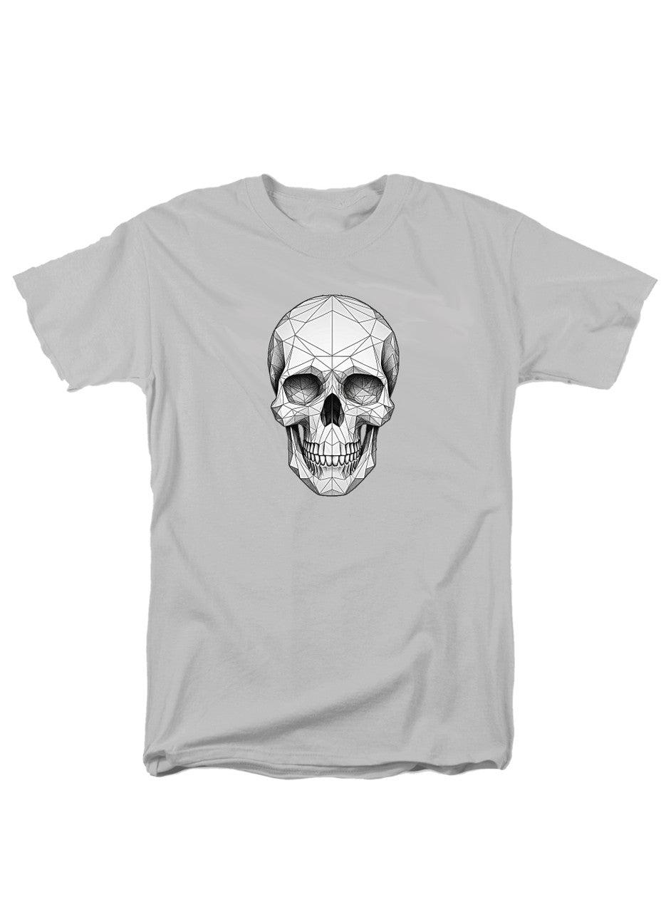 White Geometric Skull T-Shirt