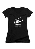 Black Get to the choppa! Juniors V-Neck T-Shirt