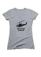 Gray Get to the choppa! Juniors V-Neck T-Shirt