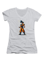 White Goku Juniors V-Neck T-Shirt