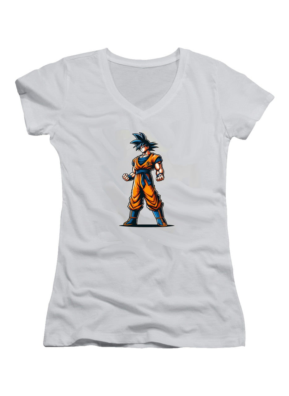 White Goku Juniors V-Neck T-Shirt