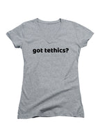 Gray Got Tethics Juniors V-Neck T-Shirt