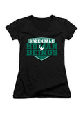 Black Greendale Human Being Juniors V-Neck T-Shirt