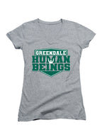 Gray Greendale Human Being Juniors V-Neck T-Shirt