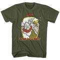 Military green Hagar the Horrible t-shirt featuring Hagar the Horrible Drink and Be Merry design