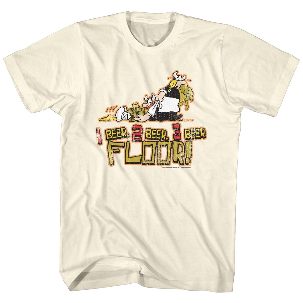 Natural Hagar the Horrible t-shirt featuring Hagar the Horrible 1 Beer 2 Beer 3 Beer design
