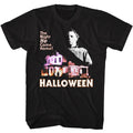 Black Halloween t-shirt featuring Halloween Mike and House design