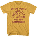 Ginger Halloween t-shirt featuring Halloween Myers House Text design