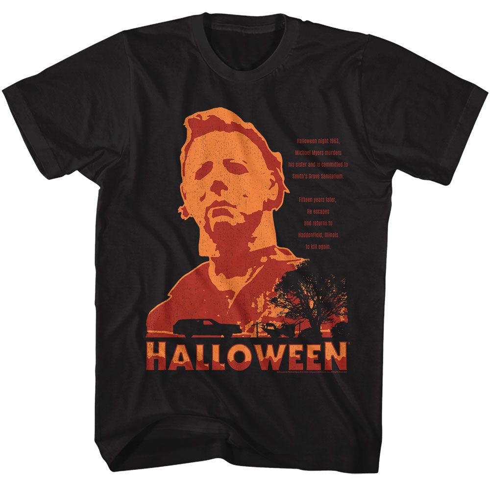 Black Halloween t-shirt featuring Halloween Neighborhood Watch design