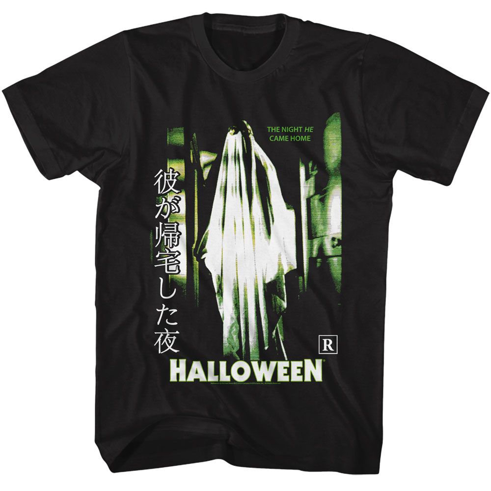 Black Halloween t-shirt featuring Halloween Sheet With Glasses design — Bob's ghost-Bob disguise