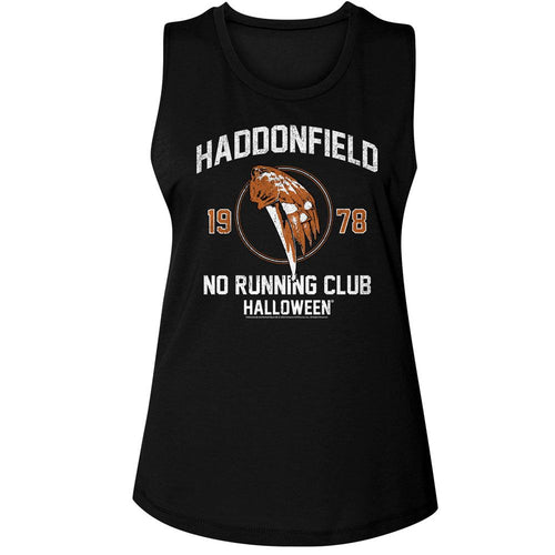 Halloween Ladies Muscle Tank - No Running Club
