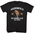 Black Halloween t-shirt featuring Halloween No Running Club design
