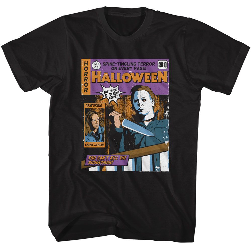 Black Halloween t-shirt featuring Halloween Horror Comic design