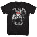 Black Halloween t-shirt featuring Halloween Not Me design