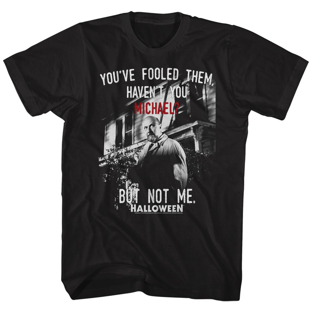 Black Halloween t-shirt featuring Halloween Not Me design