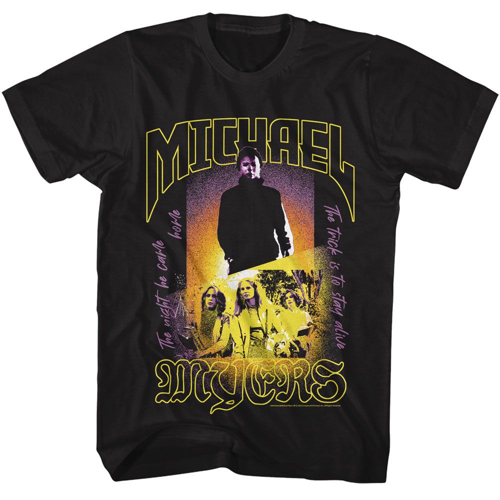 Black Halloween t-shirt featuring Halloween Michael Myers design