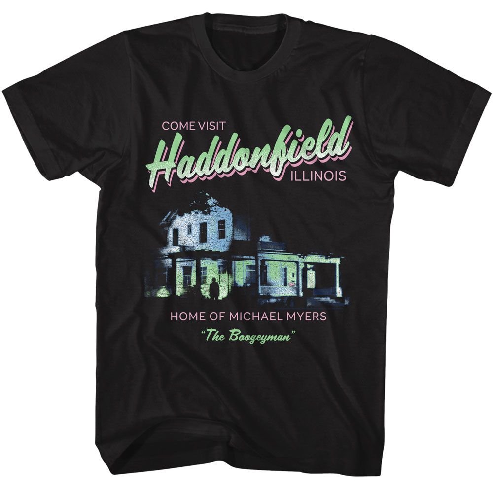Black Halloween t-shirt featuring Halloween Michael Myers v3 design