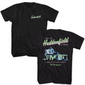Black Halloween t-shirt featuring Halloween Come Visit Haddonfield design (front and back)