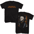 Black Halloween t-shirt featuring Halloween Michael Break Through design (front and back)