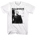 White Halloween t-shirt featuring Halloween Watching design with big title