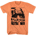 Cantaloupe orange Halloween t-shirt featuring Halloween Punk Flyer Style design