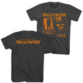 Smoke gray Halloween t-shirt featuring Halloween Boogeyman 1978 design (front and back)